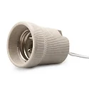 Lamp holder E27, 0-230V, IP20, ceramics, incl. 15cm silicone-power cable