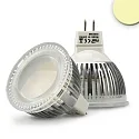 Pin based LED spot MR16 from diffuse glass, 12V AC / DC, GU5.3, 6W 2700K 540lm 120°, not dimmable, frosted
