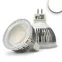 Pin based LED spot MR16 from diffuse glass, 12V AC / DC, GU5.3, 6W 4000K 600lm 120°, not dimmable, frosted