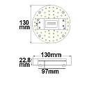 ISOLED LED Conversion board, Ø 13cm, 100-277V AC, 9W 3000K 1070lm 120°, with magnet, incl. pre-installed Trafo