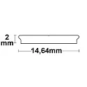 ISOLED LED strip cooling profile SURF12 HIDDEN, anodized, bendable, width 1.5cm / length 200cm