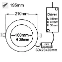 ISOLED Downlight plat IP20, blanche gradable