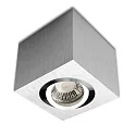 Ceiling luminaire for GU10 / MR16, angular, IP20, swivelling, excl. socket, excl. lamps, brushed aluminium