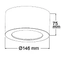 ISOLED Luminaire de surface LUNA indirect IP20, blanche 