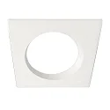 Square aluminium cover for recessed spot Sys-90, set back, white