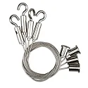 Steel rope suspension (4 pc.) for LED panels, with ceilng screw connection + counterpiece with hook, 150cm