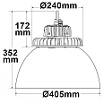 ISOLED LED hall lighting spot FL with PC reflector, IP65, 120W 18000lm, 1-10V dimmable, 5700K 70°