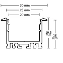 ISOLED Profil de montage IL-ALU20, aluminium anodisé