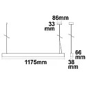 ISOLED Lampe suspendue Raster Up+Down haut bas, pour VDU IP40, noir mat, gris argent gradable