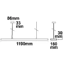 ISOLED Lampe suspendue Raster Up+Down haut bas, pour VDU IP40, noir mat, gris argent gradable
