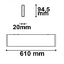 Lumière linéaire haut bas IP40, noir   25W 1800lm 3000K CRI 80-89 61cm