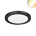 LED ceiling luminaire Slim Flex, IP44, 6W, ColorSwitch 3000|3500|4000K 510lm 120°, variable opening, black