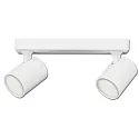 Wall- and ceiling luminaire GU10 Dual, 2 flame, IP20, swivelling, excl. lamps, aluminium, matt white