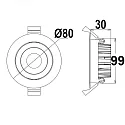 Recessed outdoor LED spot CRI >90, IP65, 8cm, 8W 3000K 650lm 36°, swivelling, dimmable, white