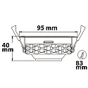 Recessed LED spot, asymmetric COB, IP44, round, Ø 9.5cm, CRI >90, swivelling, dimmable, white, 8W 3000K 450lm 50°