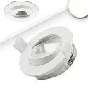 Recessed LED spot, asymmetric COB, IP44, round, Ø 9.5cm, CRI >90, swivelling, dimmable, white, 8W 4000K 550lm 50°