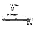 LED Wannenleuchte 150cm, IP65 IK08, Powerswitch 35-60W, Colorswitch 3000-5000K, 7750lm 120°, impact resistant