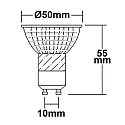 ISOLED LED spot, prismatic, CRi >90, GU10, 5W 3000K 380lm 795cd 45°, chrome / clear structured cover
