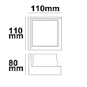 ISOLED Luminaire mural angulaire, commutable IP54, noir mat 