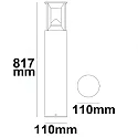 ISOLED Borne d'éclairage Pollerleuchte-4 IP54, noir mat 