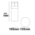 ISOLED Borne d'éclairage Pollerleuchte-5 IP54, noir mat 