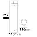 ISOLED Borne d'éclairage Pollerleuchte-6 IP54, noir mat 