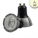 Full spectrum LED spot TOQ, GU10, 5.5W 4000K 460lm 1496cd 36°, CRi >98, dimmable, grey-black