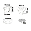 ISOLED Recessed outdoor LED wall luminaire Sys-Wall68, IP44, 3W ColorSwitch 3000-6000K 140lm, incl. mounting box, without cover