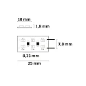 LED CRI919 / 940 MiniAMP Flex strip, 24V, 20W, dynamic white, both sided cable with male plug, 250cm