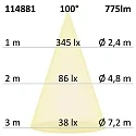 ISOLED Lumière encastrée Sys-90 MiniAMP dimmable IP44, gradable 10W 775lm 3000K 100° 100° CRI 92