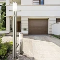 Borne d'éclairage 1100 cylindrique, avec capteur, commutable E27 IP44, acier inoxydable 