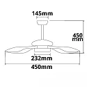 ISOLED Ventilateur plafonnier 3 WING avec éclairage, avec télécommande IP20, marron 