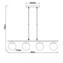 ISOLED Luminaire à suspension SMOKY GLASS 4 flammes, rond E27 IP20, noir  gradable