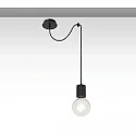 Luminaire à suspension INFINITY SINGLE ROUND à 1 flamme, rond, sans abat-jour E27 IP20, noir  gradable