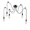 Luminaire à suspension SPIDER 1 5 flammes, rond, sans abat-jour E27 IP20, noir  gradable