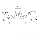 ISOLED Luminaire à suspension SPIDER 1 5 flammes, rond, sans abat-jour E27 IP20, noir  gradable
