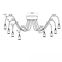 ISOLED Luminaire à suspension SPIDER 1 8 flammes, rond, sans abat-jour E27 IP20, noir  gradable