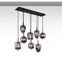 Luminaire à suspension SMOKY GLASS 8 flammes E27 IP20, noir  gradable