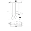 ISOLED Luminaire à suspension SMOKY GLASS 8 flammes E27 IP20, noir  gradable