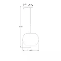 ISOLED Luminaire à suspension INFINITY SMOKY GLASS 30 à 1 flamme E27 IP20, noir  gradable
