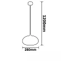 ISOLED Luminaire à suspension INFINITY OVAL à 1 flamme, rond E27 IP20, gradable