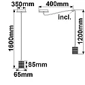 ISOLED Luminaire à suspension E27 SURFACE 3 flammes, rond, avec crochet, avec rosette E27 IP20, noir mat gradable