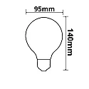 ISOLED Globe de filament d'ampoule VINTAGE LINE ROUNDBULB 95 commutable G95 E27 4W 90lm 2200K 360° CRI 85 