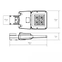 Luminaire d'allées STREET LIGHT GR30 angulaire, résistant aux chocs IP66, argent gradable