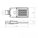 Luminaire d'allées STREET LIGHT GR60 angulaire, résistant aux chocs IP66, argent gradable