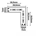 ISOLED corner connector MINI AMP FLEX 12V with lighting, white