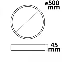 ISOLED Luminaire de plafond PRO 500MM rond, CCT Switch IP20, noir gradable