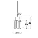 ISOLED Luminaire à suspension INFINITY WHITE GLASS SMALL rainuré, avec câble ouvert, 2 pôles E27 IP20, noir gradable