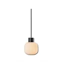 Luminaire à suspension INFINITY WHITE GLASS ROUND rainuré, avec câble ouvert, 2 pôles E27 IP20, noir gradable