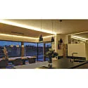 ISOLED Luminaire à suspension INFINITY WHITE GLASS ROUND rainuré, avec câble ouvert, 2 pôles E27 IP20, noir gradable